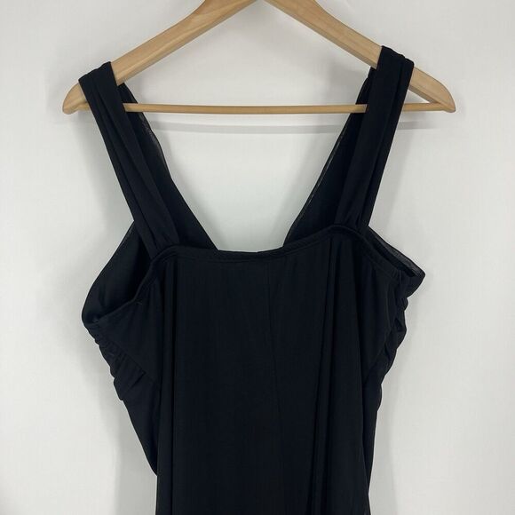 Y2K Vintage Deb Dress Size 1X Black Mesh Whimsigoth Flowy Grunge Sleeveless - Picture 8 of 8